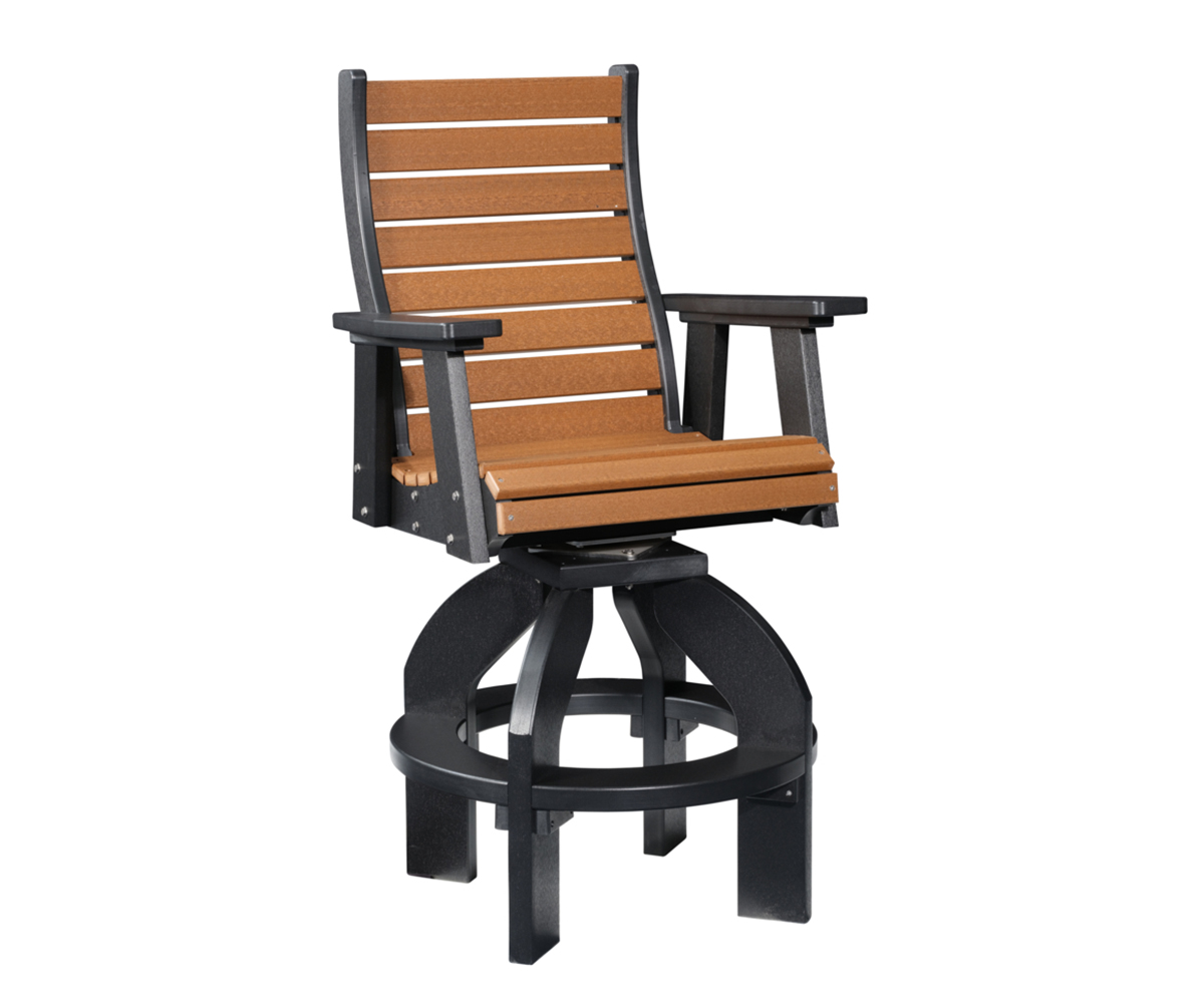 Trellis Back Swivel Chair Pub - Small