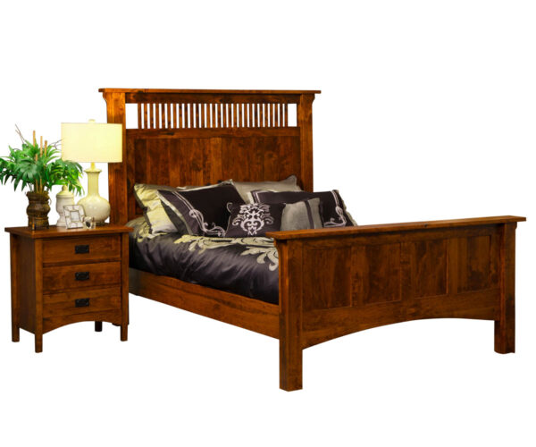 Arts & Crafts Spindle Panel Bed