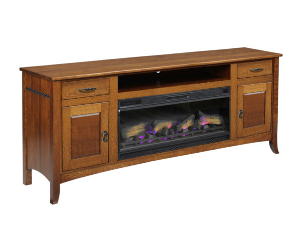 Cranberry Fire Box TV Stand - 80"