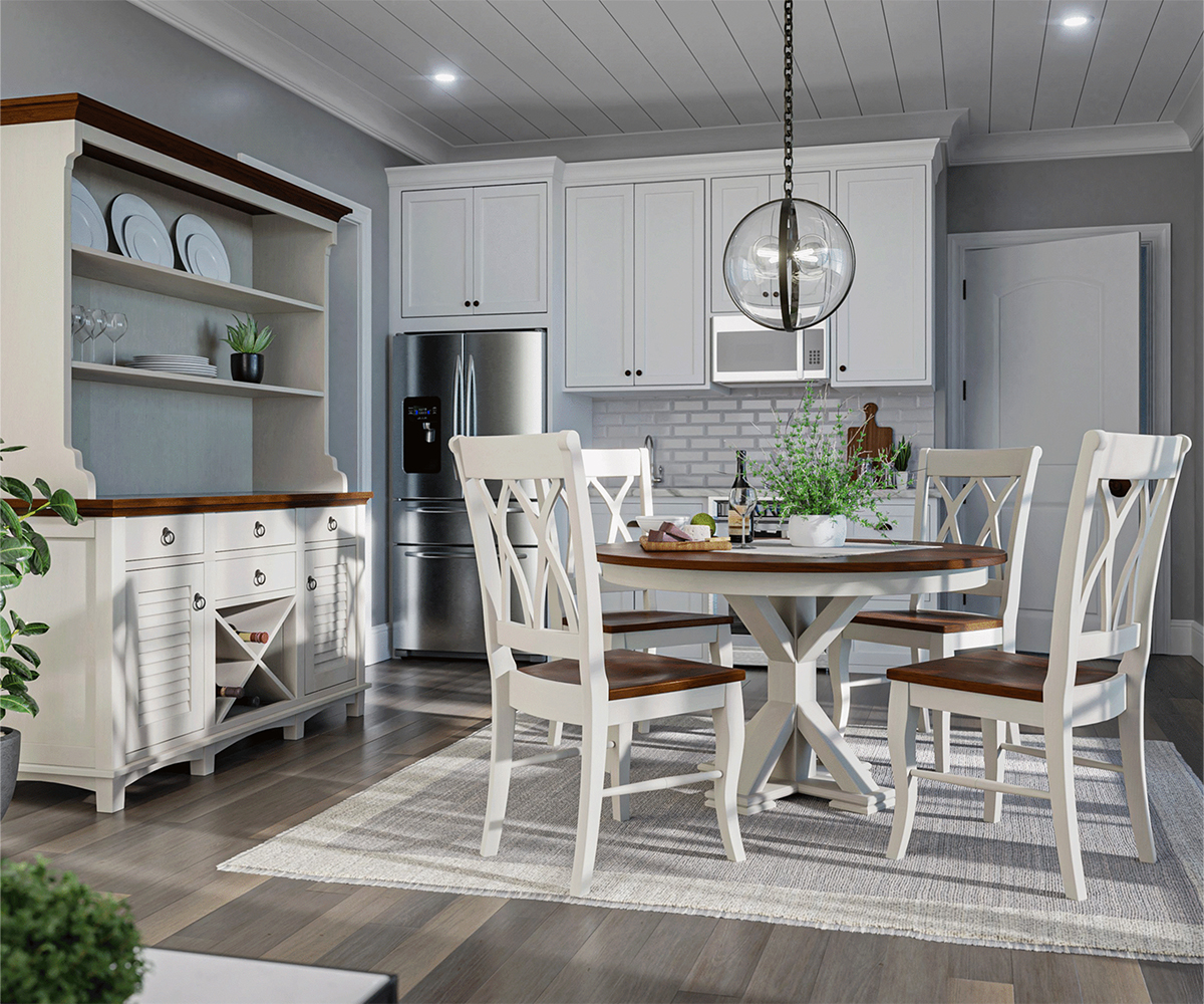 Glendale dining collection with table and hutch