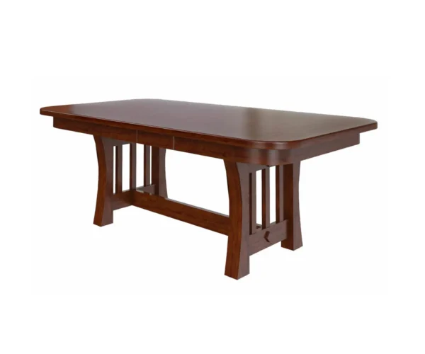 Curved Mission Double Pedestal Table